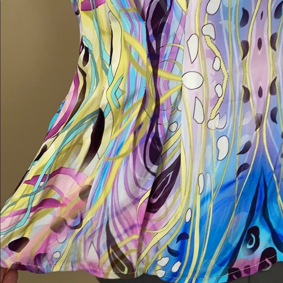 Silk Print Peplum Blouse - Picture 4 of 8